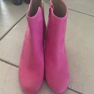 Gianni Bini Vibrant Pink Ankle Boots
